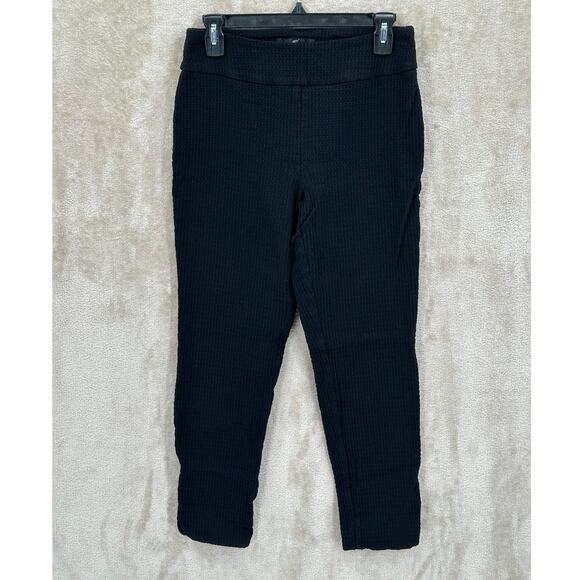 Up! Pants Womens 12 Black Slim Ankle Crop Stretch Textured Minimalist Capsule - Picture 1 of 8
